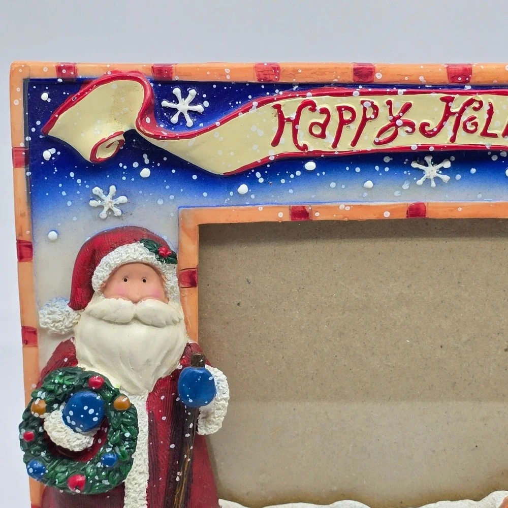 Santa Claus Holidays 3D Christmas Photo Frame 4x6 Tabletop Decor Grannycore